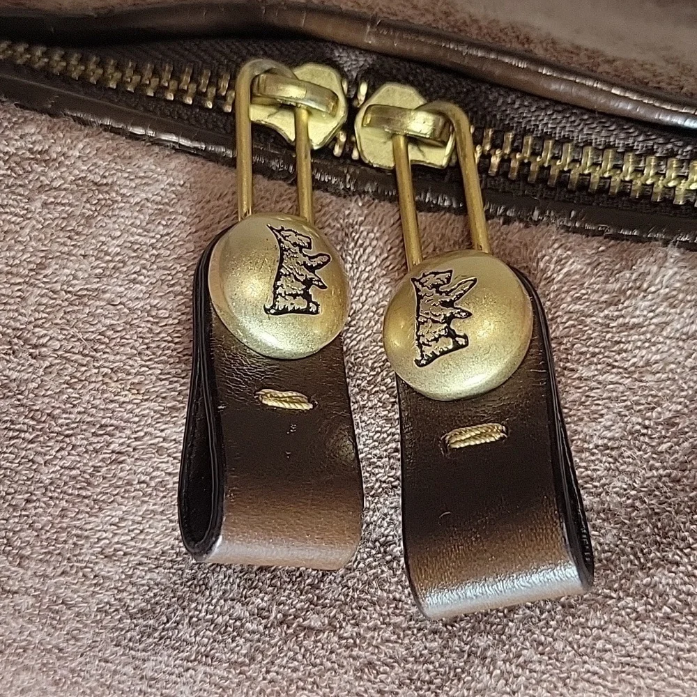 Y2k Vintage Juicy Couture Brown Terry Cloth Speedy Style Zip Around Purse Bag